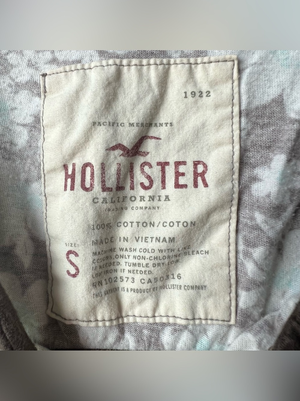 Y2K Hollister California 1922 Brown Floral Babydoll Top Size S 100% Cotton - Picture 3 of 4